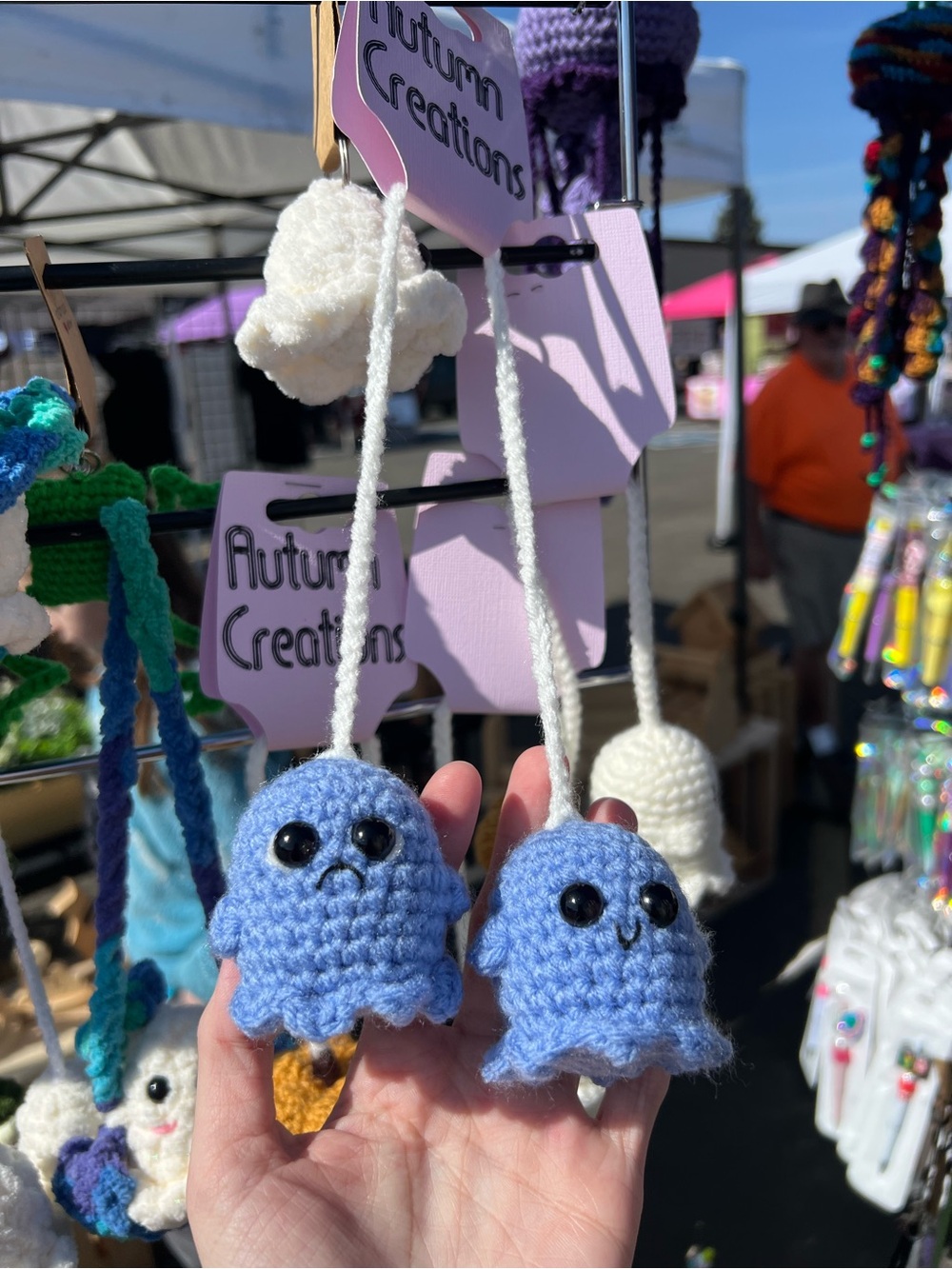 Happy/Sad Ghost Rearview Mirror Hanger 👻
